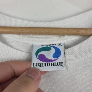 Vintage 90s Liquid Blue Grateful Dead MC Escher Art All Over Print White Tee XL image 6