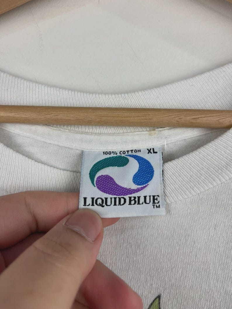 Vintage 90s Liquid Blue Grateful Dead MC Escher Art All Over Print White Tee XL image 6