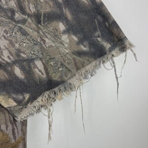 Vintage Mossy Oak Real Tree Camo Cropped Button Up Short Sleeve Shirt Size XL image 5