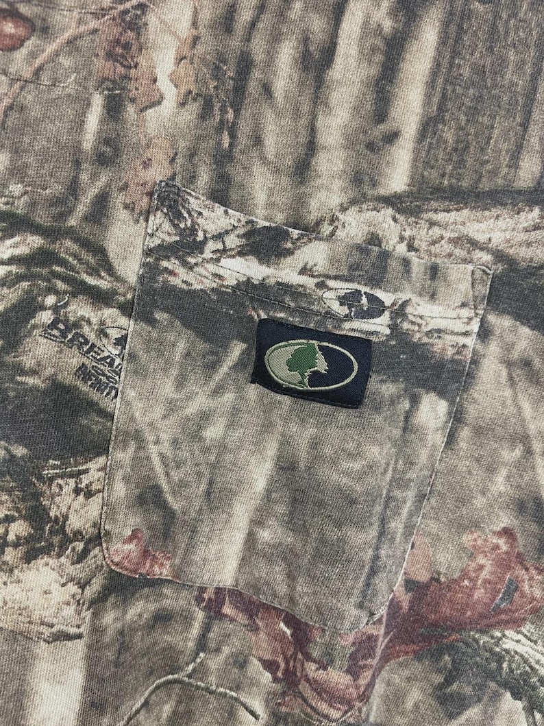 Vintage Mossy Oak Real Tree Camo Pocket Long Sleeve Size L image 3
