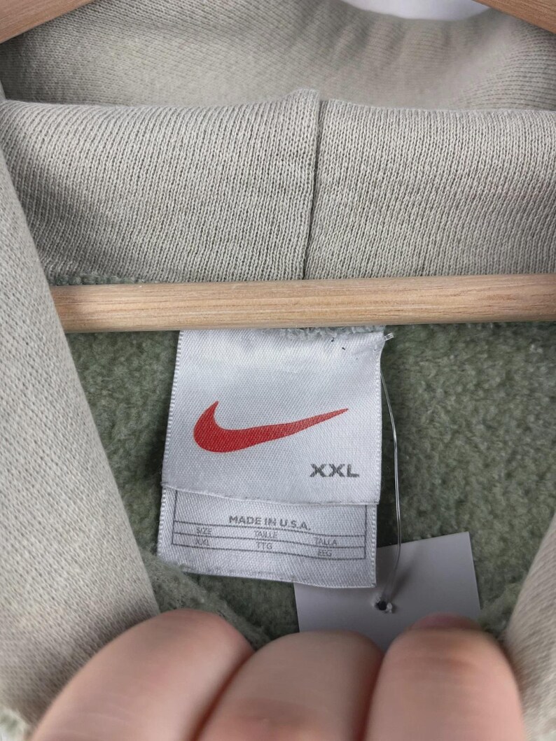 Vintage 90s Nike Middle Swoosh Pistachio Hoodie Size XXL image 10