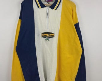 Vintage 90s Pro Player Notre Dame Fighting Irish Zip Polo Rugby Long Sleeve XL