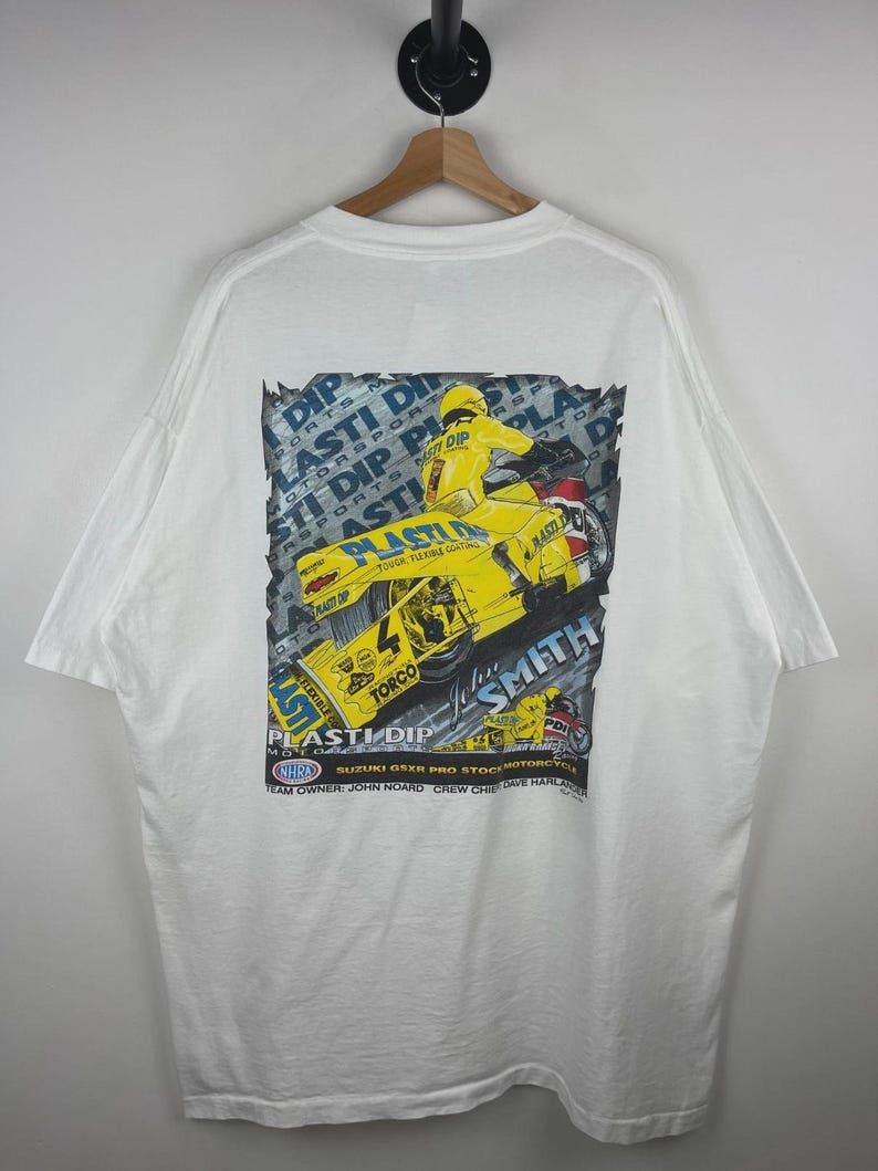 Vintage 90s NHRA Plasti Dip Racing White Tee Size 3XL image 1