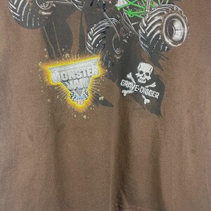 Camiseta infantil vintage Grave Digger Monster Truck marrón talla M (10/12) imagen 4