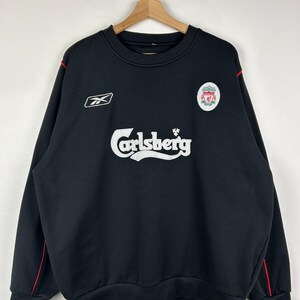 Vintage Reebok Liverpool Carlsberg Embroidered Black Crewneck Size