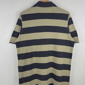 Vintage Filson Striped Black & Beige Polo Shirt Size S image 2