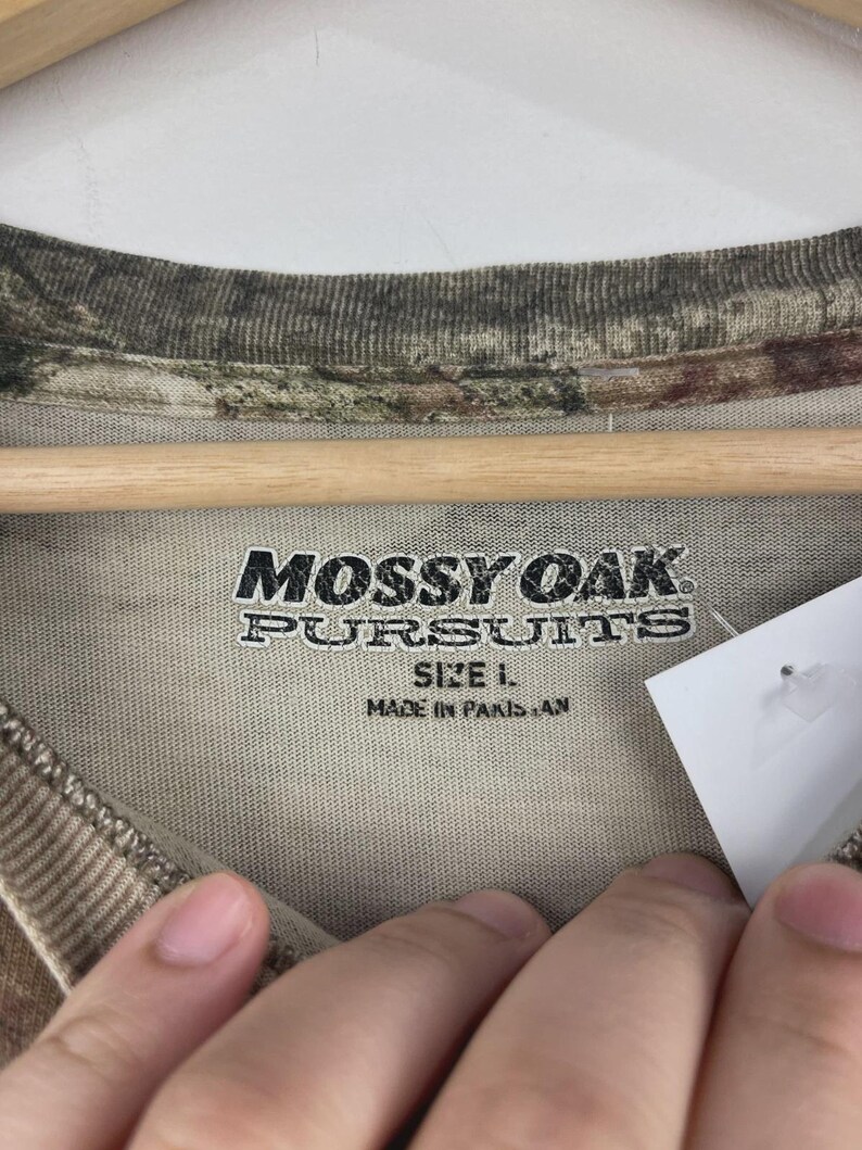 Vintage Mossy Oak Real Tree Camo Pocket Long Sleeve Size L image 7