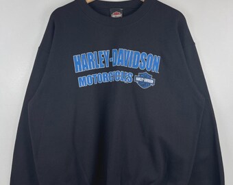 Vintage 90s Harley Davidson Sweatshirt Fire Burning Sleeve