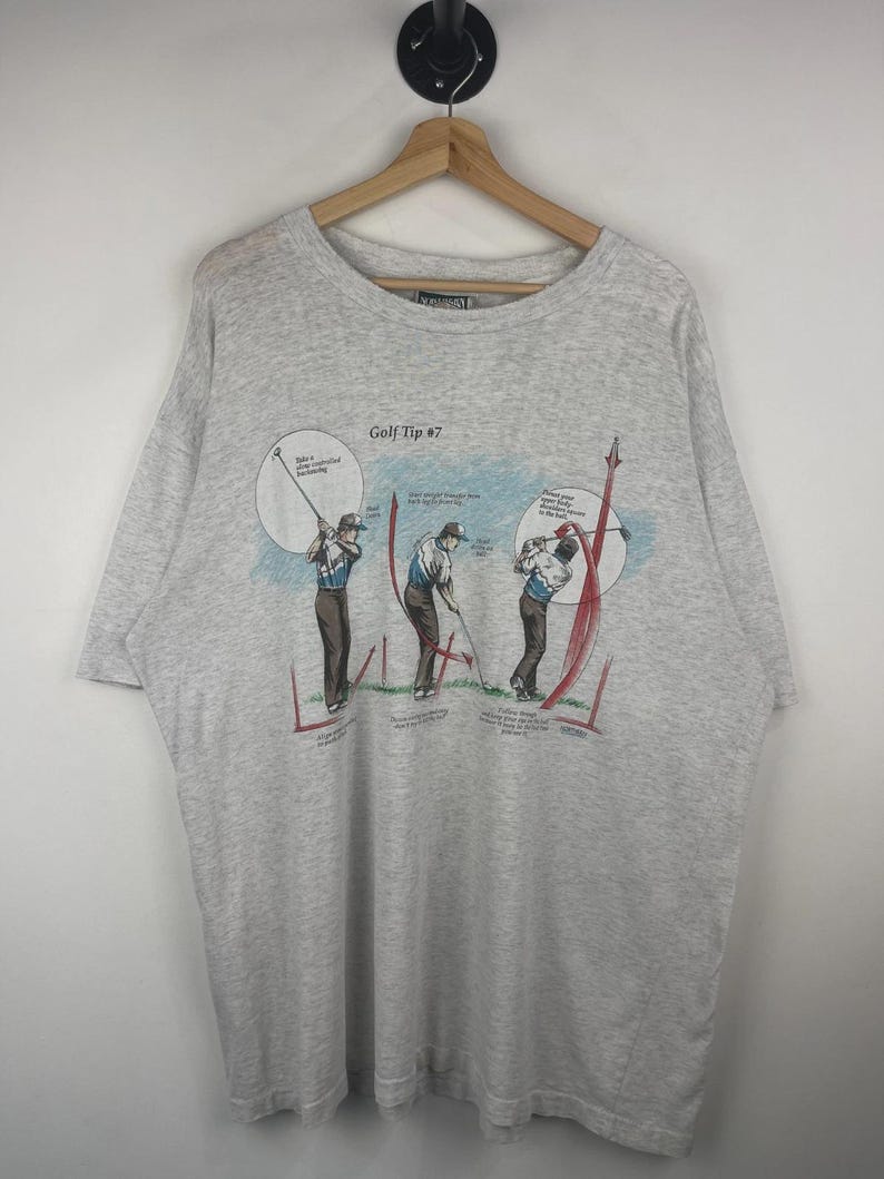 Vintage 90s Northern Elements Golf Tip Grey Tee Size XL image 1