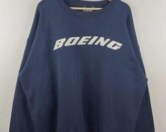 Vintage 90s Jansport Boeing Airplanes Navy Crewneck Size XL