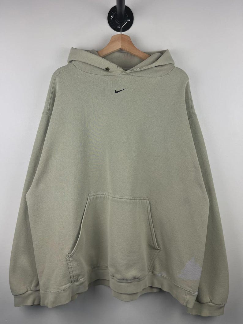 Vintage 90s Nike Middle Swoosh Pistachio Hoodie Size XXL image 1