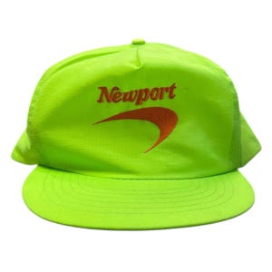 Vintage 90s Newport Smokes Neon Snapback Hat