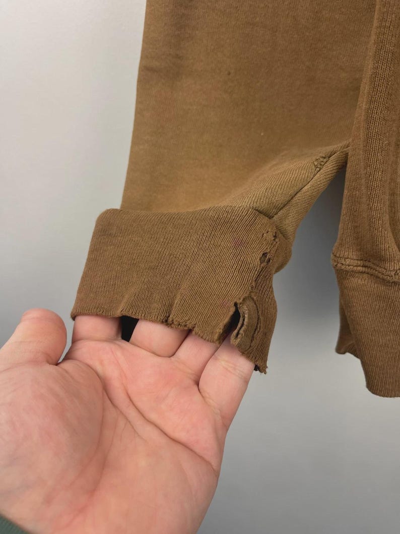 Sudadera con capucha Carhartt vintage de los 90, bordada, color marrón desgastado, talla XL imagen 8