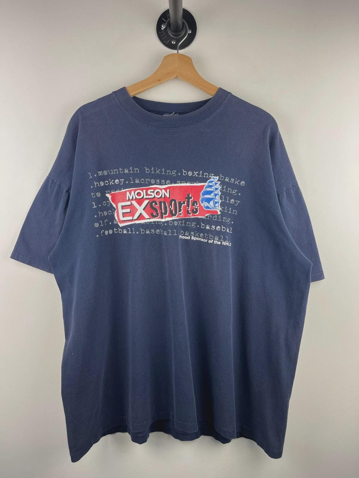 T-shirt Vintage Homme Années 90 Molson Ice Beer Canada - Taille XL - Made In USA