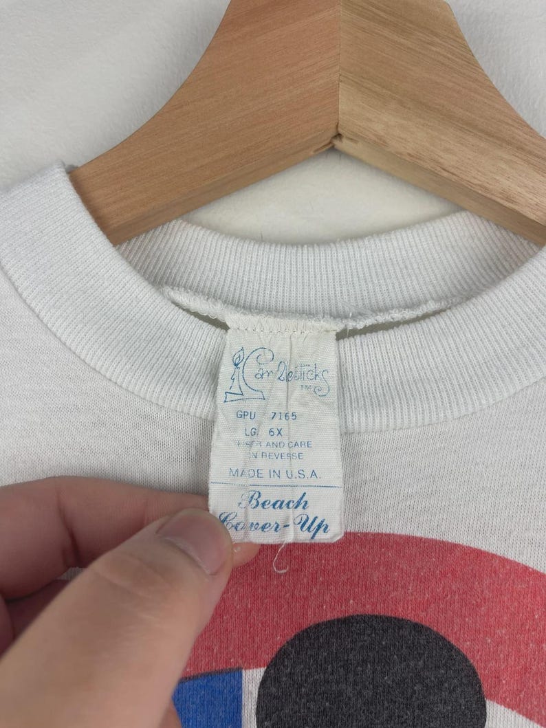 Vintage 80s Disney Mickey Mouse White Kids Tee Size M 8/10 image 4