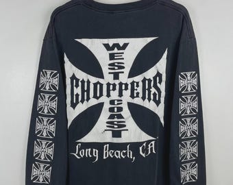 Vintage West Coast Choppers Long Beach OG Logo Faded Black Long Sleeve Size L