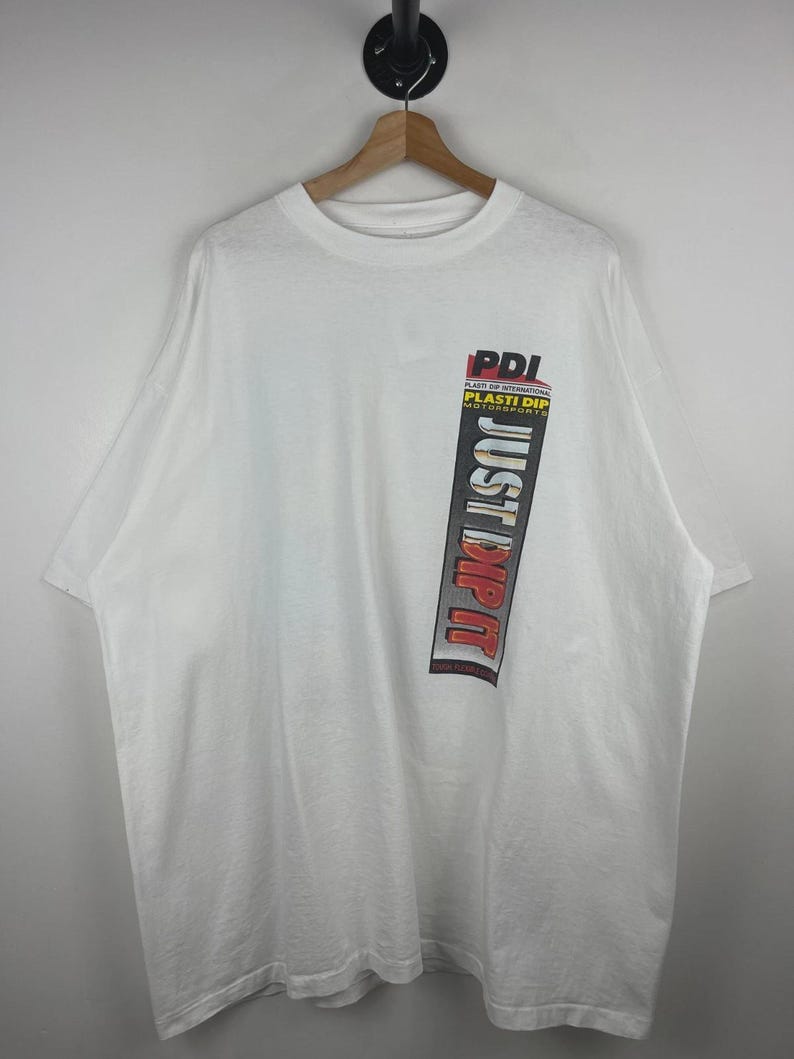 Vintage 90s NHRA Plasti Dip Racing White Tee Size 3XL image 2