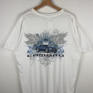 T-shirt blanc Chevrolet Camaro vintage taille L