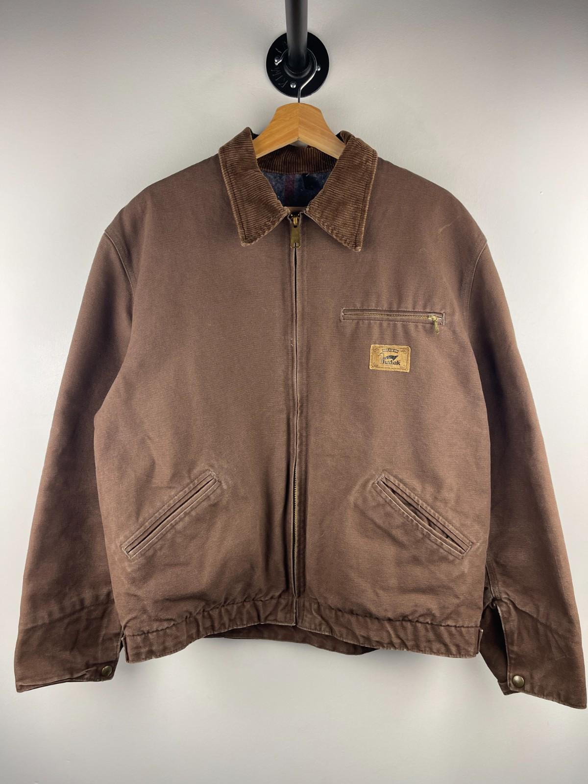 90sダックスバックDuxbakモスグリーンジャケットデトロイト Carhartt カーハート デトロイトジャケット メンズXL相当 古着 ダック