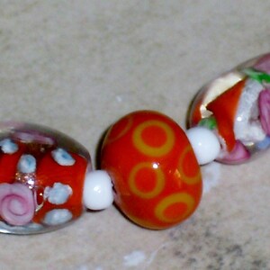 Chunky Lampwork Bracelet in Bright Orange