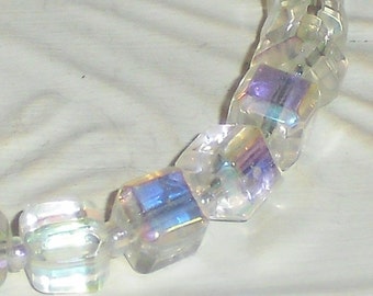 Crystal Cube Bracelet with Aurora Borealis Finish