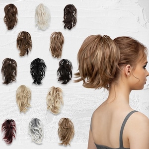 合成クリップインポニーテールヘアエクステンション、女性用ヘアバン