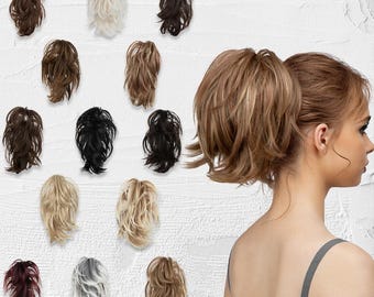Claw Ponytail Extension, Voluminous Short Hair Piece with Claw Clip, Easy Glam Hairstyle