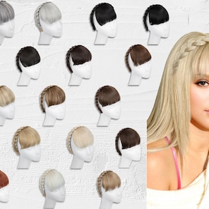 合成ブラントフリンジヘアエクステンション、女性用の自然なヘアバング
