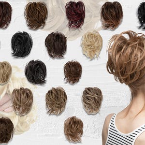 合成カーリーメッシーバンヘアラップ、ゴムバンド付きカーリーヘアバンシュシュ