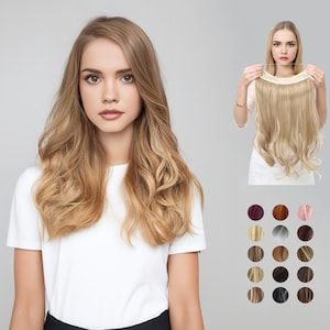クリップインなし合成オンブルウェーブヘアエクステンション