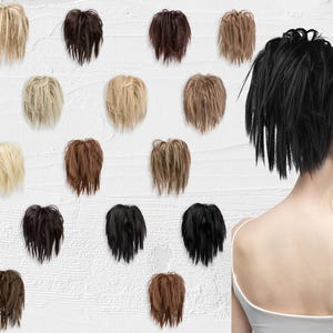 簡単に着用できるカーリーメッシーバンラップ、女性用合成カーリーヘアバンゴムバンド