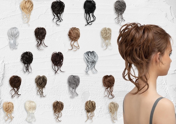 Boho Messy Bun Hair Scrunchie, Long Curly Hair Wrap for  display picture 1