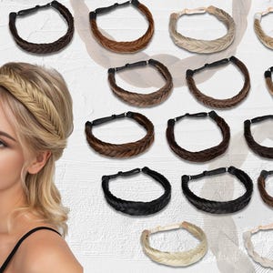 ボヘミアンスタイルのフィッシュテール、または三つ編みのヘッドバンド、女性用合成ヘアピース