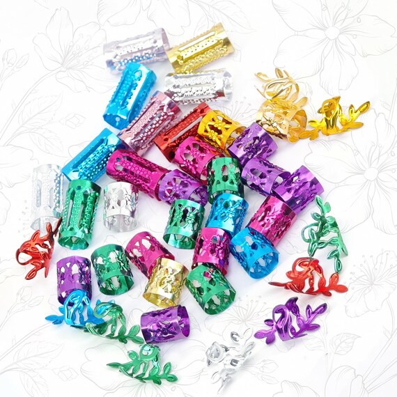 400 Stück Haarschmuck Set Für Zöpfe & Locs | Bunte Perlen, Clips & Anhänger In Gold & Silber