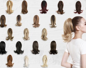 Claw Clip Ponytail Extension, Wavy Voluminous Faux Ponytail Hairpiece, Easy Jaw Clip In Hair for Women Thin Hair