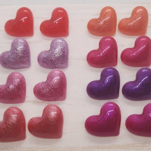 Handmade Resin Heart Stud Earrings - Multiple Color Options Available
