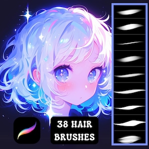 Procreate Brushes: Hair Mastery Pack, Versatile Brushes for Any Art Style, Realistic and Stylized Hair Effects