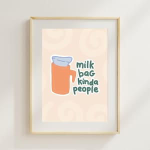 Milk Bag, Bagged Milk Wall Art, Digital Art, Kitchen Art, Milk Bag Pitcher, Trendy Wall Art, Made In Canada, Canadian Art, Milk Poster