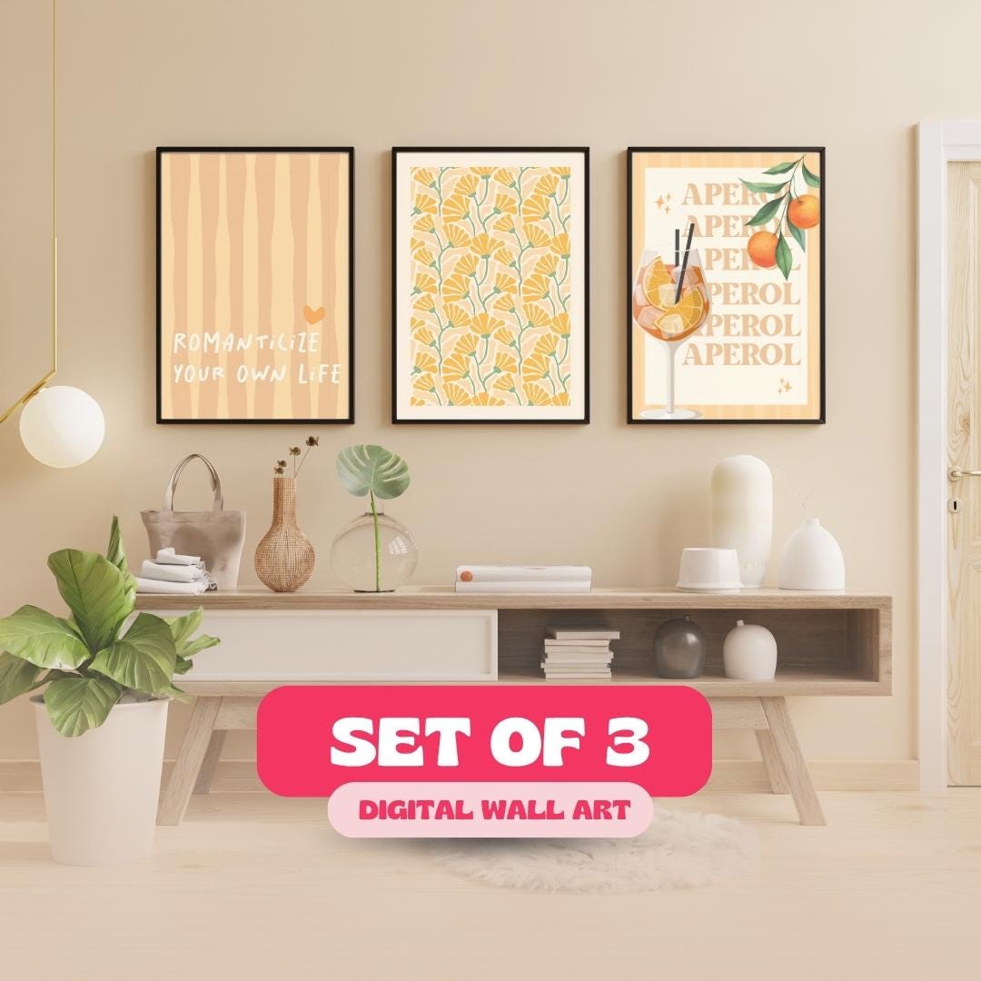 Minimalist Abstract Wall Art Bundle – Set of 3 Digital Prints | Modern ...