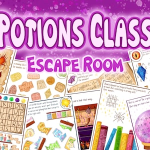 Toverdrankklas Escape Room | Afdrukbaar verjaardagsfeestje tovenaar voor kinderen | Magische familiegame-avond | Thuis op schattenjacht | DIY Halloween-spel
