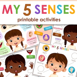 Meine 5 Sinne Printable Pack | 5 Sinnesorgane Vorschul-Lernspiel | Memory-Spiel | Sortieren Pre-K Aktivität | Kinder Fleißbuch