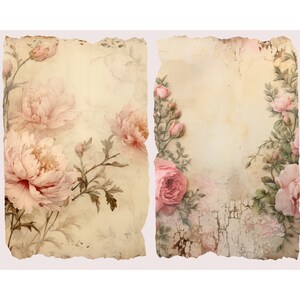 Shabby Chic Floral Junk Journal Kit Vintage Style Flowers Journal Page ...