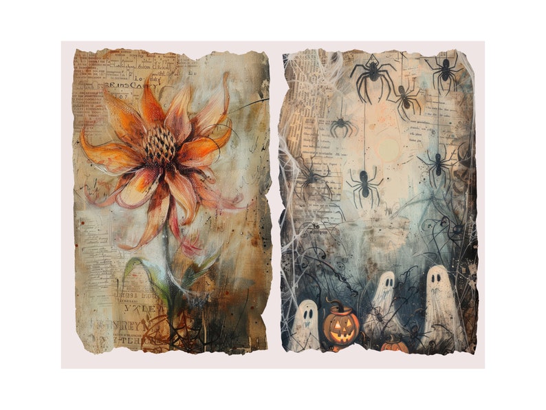 Halloween Junk Journal Kit Vintage Style Spooky Junk Journal Page ...