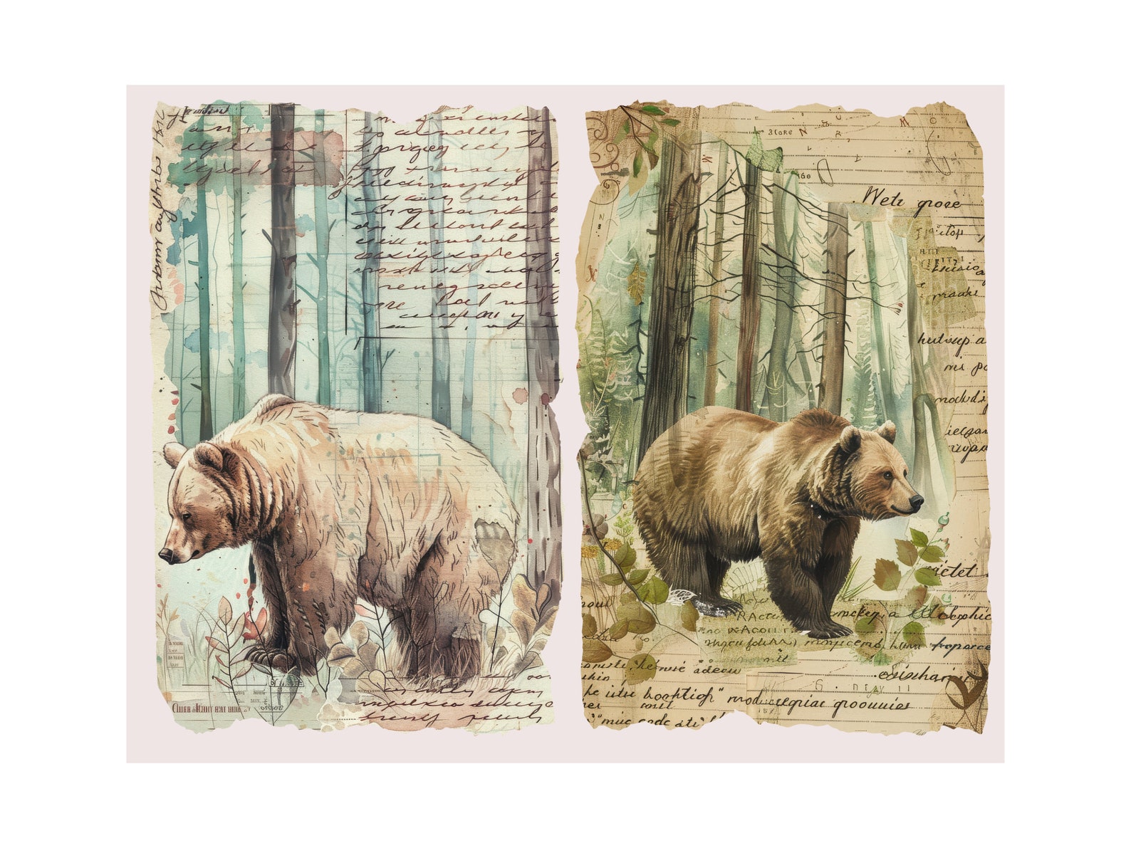 Cozy Rustic Junk Journal Kit Rustic Pages Collage Junk Journal Page ...