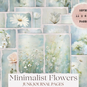 Floral Junk Journal Kit Vintage Style Pretty Flowers Journal Page Ephemera Scrapbook Embellishment Printable Craft Kit Instant Download