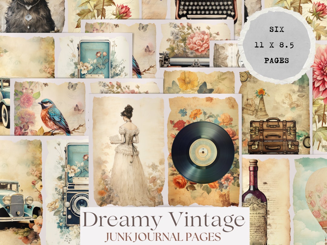 Vintage Style Items Junk Journal Kit Vintage Style Junk Journal Page ...