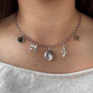Mingyu Locket Charm Necklace | Seventeen Jewelry | Subtle Kpop Necklace | Silver