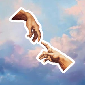 Adesivo Creazione di Adamo, Adesivo Michelangelo per computer portatili, borracce, diari, ecc.