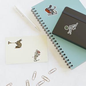 4 Treacherous Rabbits - medieval sticker series, funny dark age stickers for laptops, waterbottles, journals, etc image 3