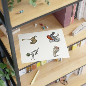 4 Treacherous Rabbits - medieval sticker series, funny dark age stickers for laptops, waterbottles, journals, etc image 4